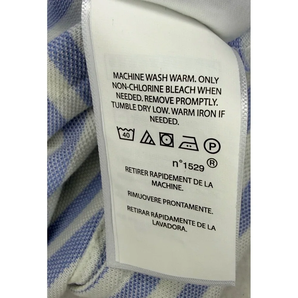 Ralph Lauren Knit Oxford Polo Shirt Mens XL Blue White Striped Short Sleeve